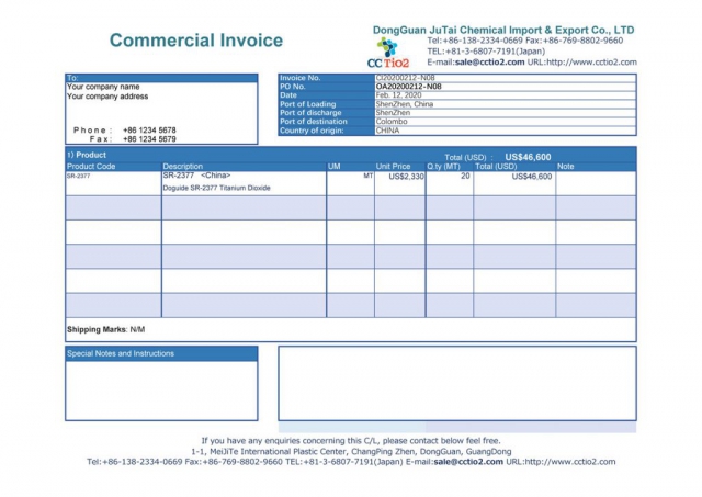 CCTiO2 Commercial Sample